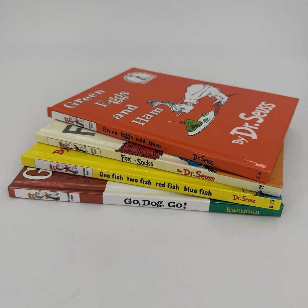 Dr. Seuss Books Hardcover 9"x12"  Lot of 4 Beginner I Can Read Books  Green Eggs - Picture 3 of 3